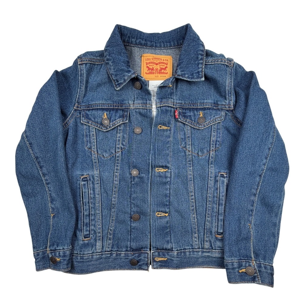 Levi's Denim Trucker Jacket Medium Wash Blue Cotton Button Up Size M